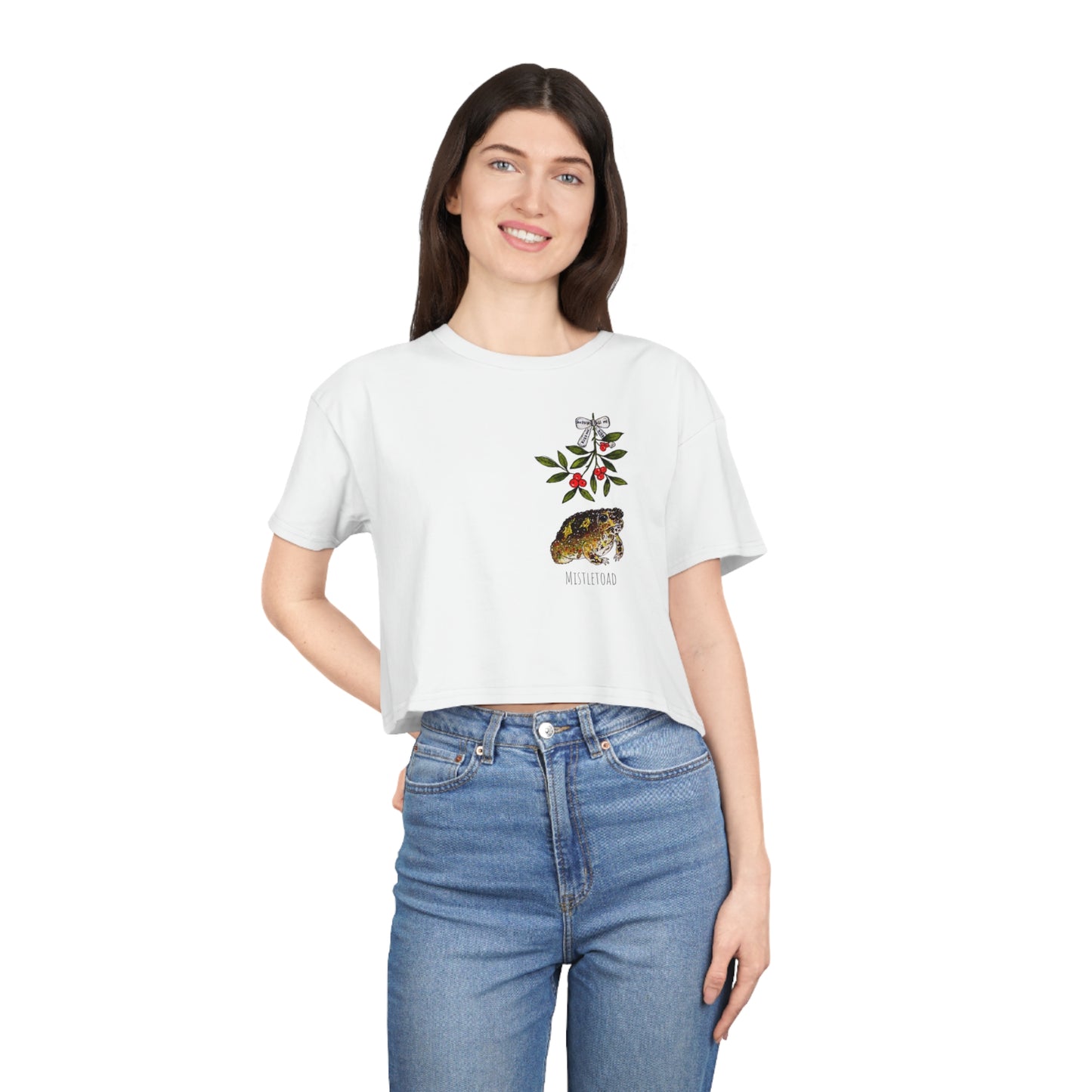‘Mistletoad’ Women's Crop Tee
