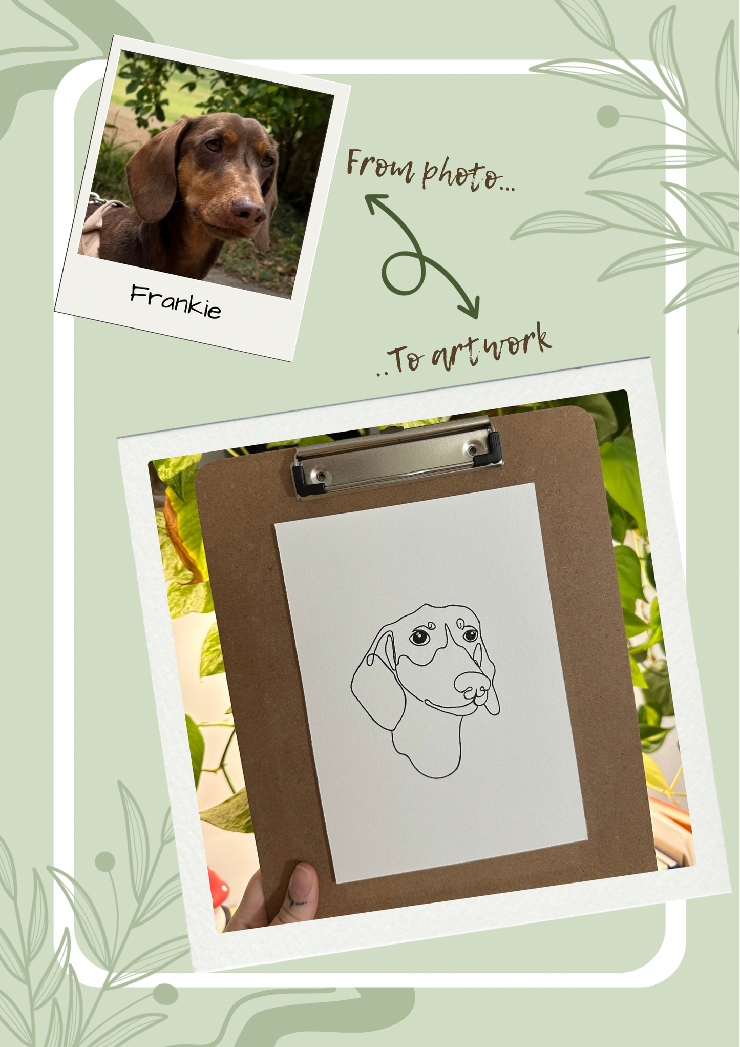 One-line style mini portraits